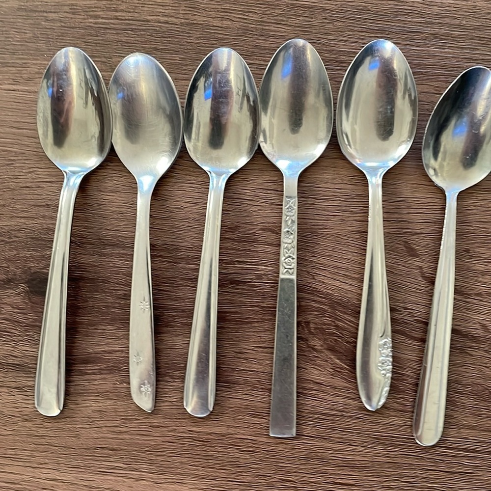 6 Stainless Steel Tea Spoons